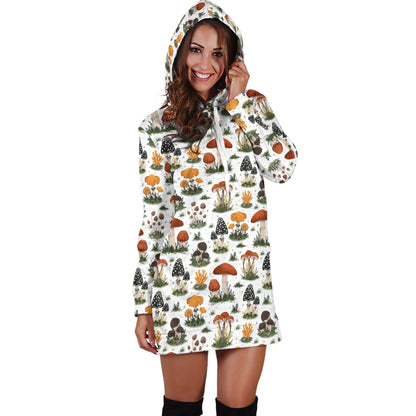 Many mushroom pants Hoodie Dress-Apparel-NTH-Hoodie Dress-S-Vibe Cosy™
