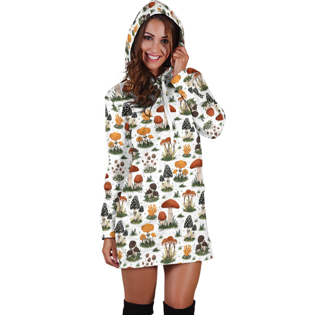 Many mushroom pants Hoodie Dress-Apparel-NTH-Hoodie Dress-S-Vibe Cosy™