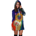 Flower Mushrooms Hippie Hoodie Dress-Apparel-NTH-Hoodie Dress-S-Vibe Cosy™