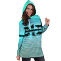 Sunset and Cow Blue Backgroud Hoodie Dress-Apparel-HD09-Hoodie Dress-S-Vibe Cosy™