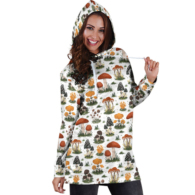 Many mushroom pants Hoodie Dress-Apparel-NTH-Hoodie Dress-S-Vibe Cosy™