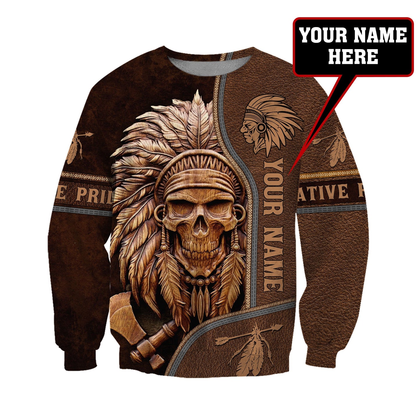 Customize Name Native American 3D All Over Printed Unisex Shirt