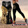 Customize Name King Lion 3D All Over Printed Legging + Hollow Tank Combo