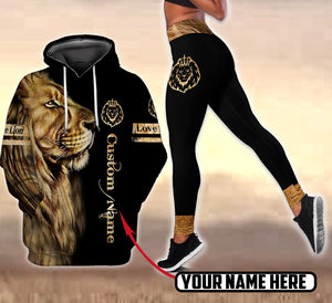 Customize Name King Lion Combo Hoodie + Legging