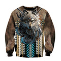 Native American Wolf 3D All Over Printed Unisex Shirts