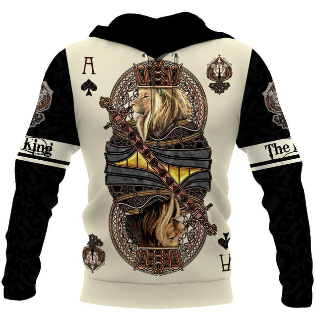 King Ace Spade Lion Poker 3D All Over Printed Combo Hoodie + Sweatpant