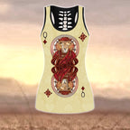 Lion Queen Poker 3D All Over Printed Legging + Hollow tank combo for Women