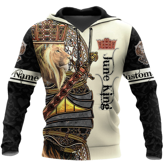 Custom Name June King Lion 3D All Over Printed Unisex Shirts