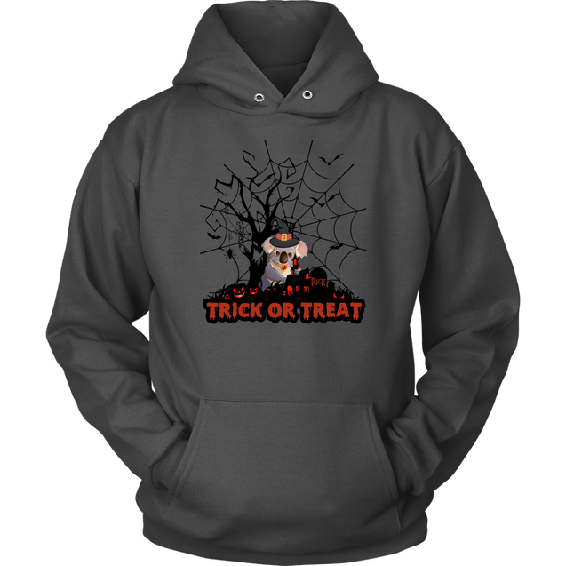 Australian Koala Trick or Treat Halloween T-Shirt 02 H9-T-SHIRTS-HP Arts-Unisex Hoodie-Charcoal-S-Vibe Cosy™