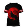 Wolf in Blood Moon 3D All Over Printed Shirt for Men and Women