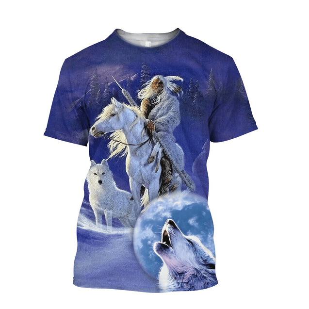 Wolf Native American 3D All Over Printed Unisex Shirts No 09