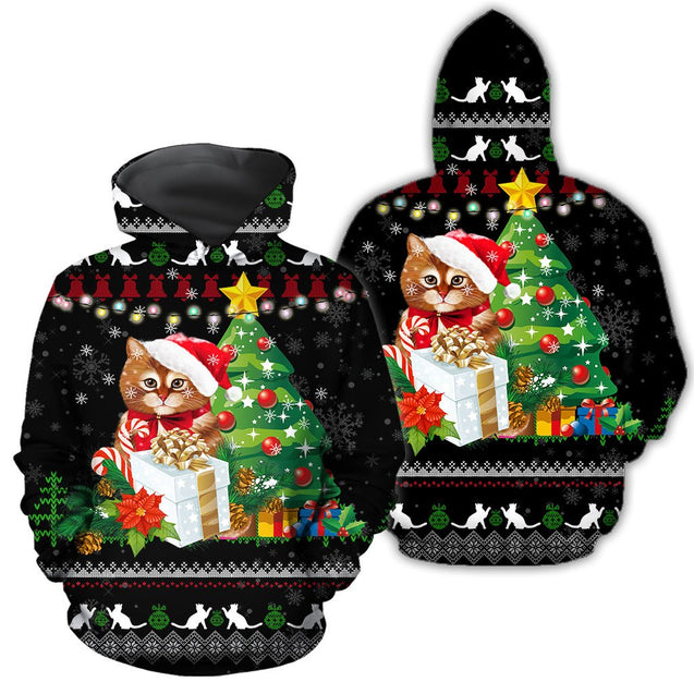 Lovely Christmas Cat 3D All Over Printed Shirts For Men and Women LAM2002101