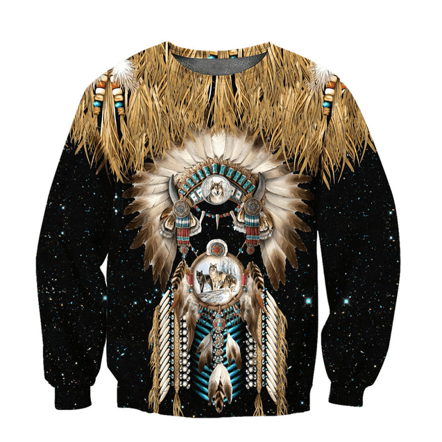 Wolf Native American 3D All Over Printed Unisex Shirts No 18