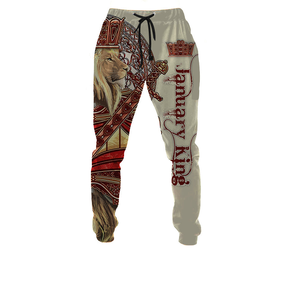 Custom Name January King Lion 3D All Over Printed Unisex Shirts