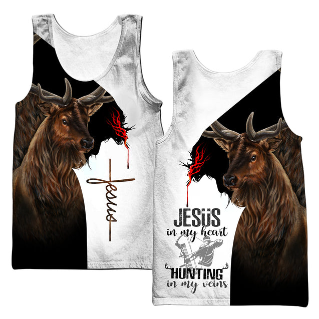 Jesus In My Heart, Hunting In My Vein 3D All Over Printed Unisex Shirt