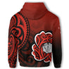 Lest We Forget Maori Poppy Flowers Full Zip Hoodie NNKANZ8-Apparel-PL8386-Hoodie-S-Vibe Cosy™