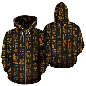 Hieroglyphs 3d hoodie collection HG HAC120301-Apparel-HG-Zip hoodie-S-Vibe Cosy™