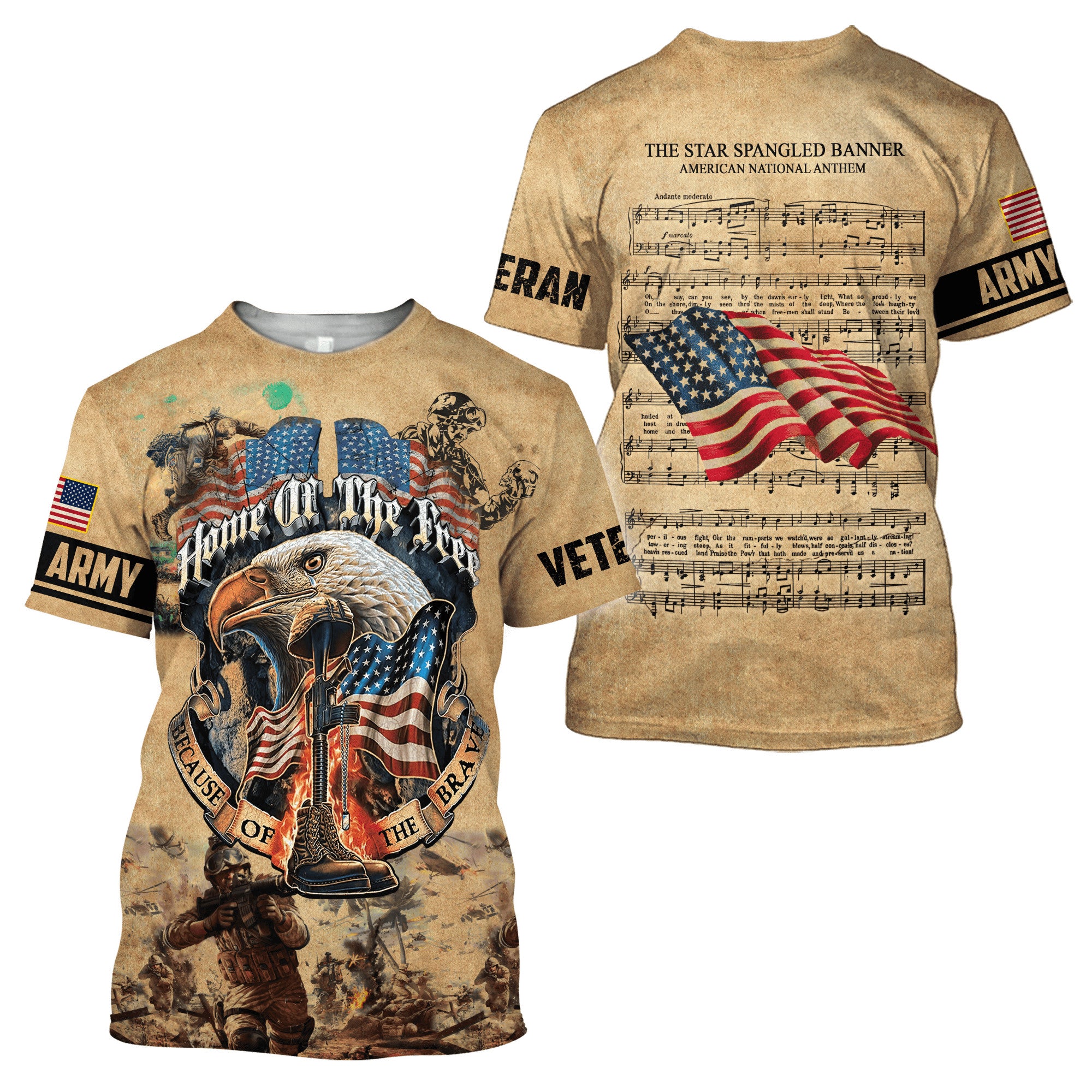 American U.S Army Veteran 3D All Over Printed Unisex Shirts