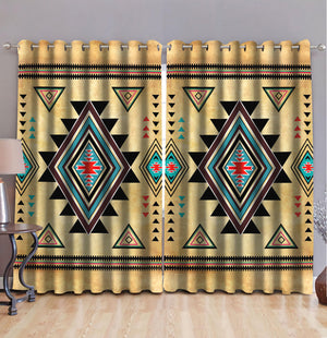 Native American Pattern 3D All Over Printed Window Curtains