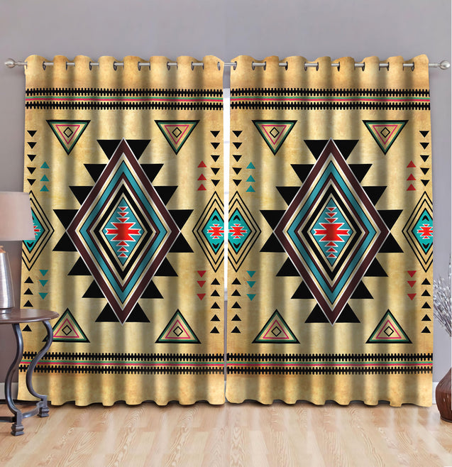 Native American Pattern 3D All Over Printed Window Curtains