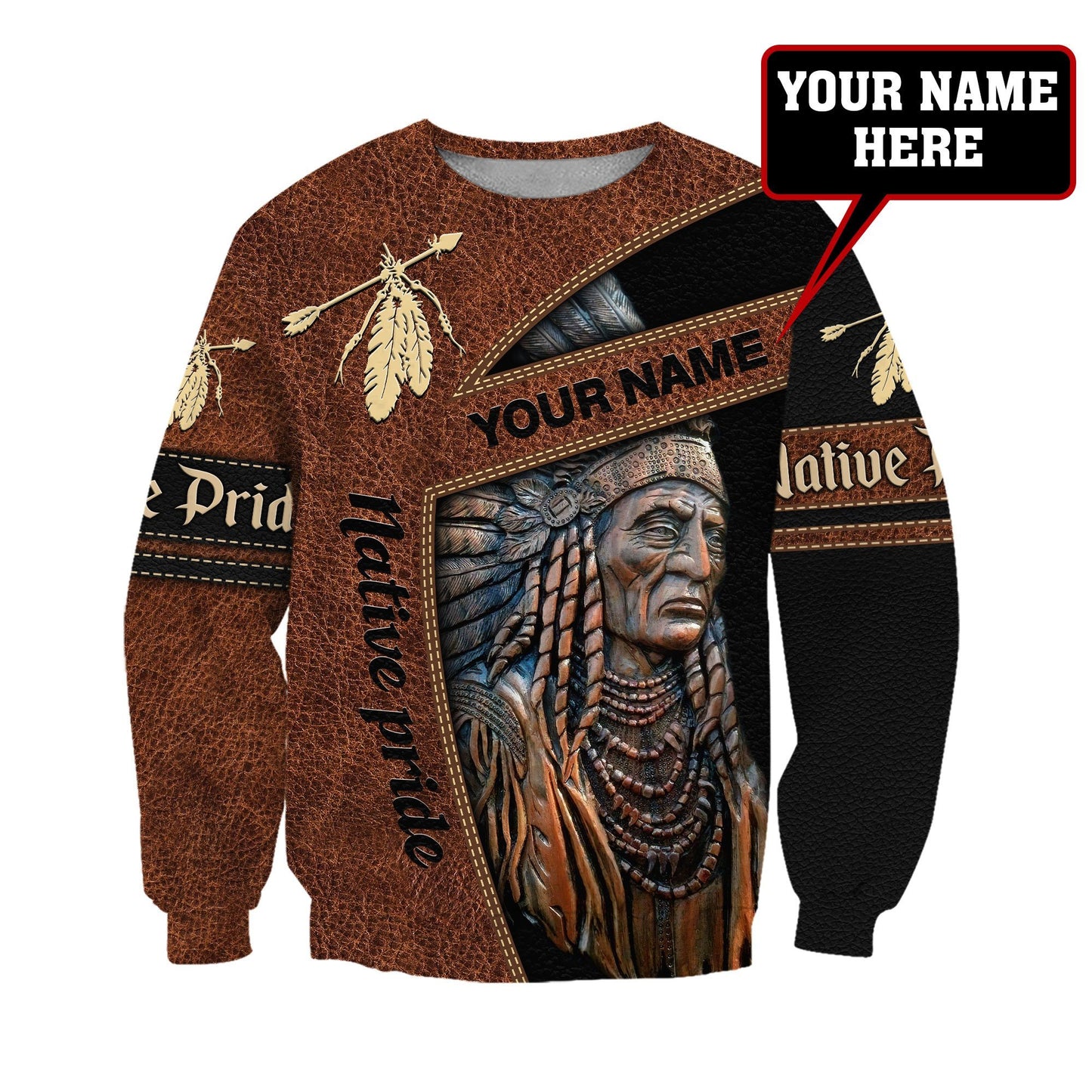 Customize Name Native American 3D All Over Printed Unisex Shirt