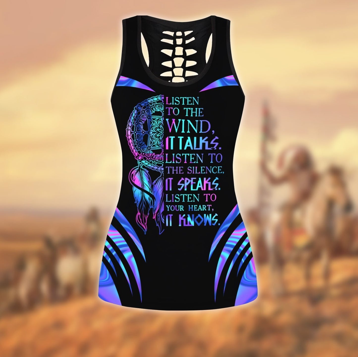 Native American 3D All Over Printed Legging + Hollow Tank