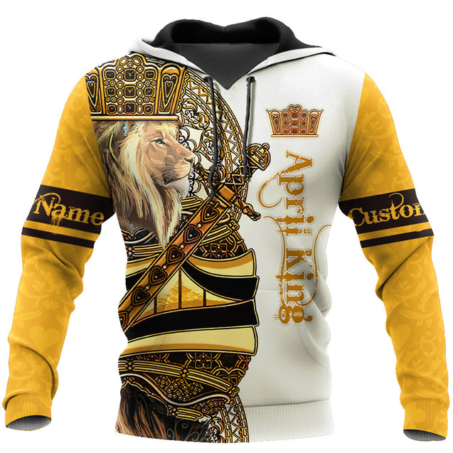 Custom Name April King Lion 3D All Over Printed Unisex Shirts