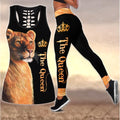 Lion Queen legging + hollow tank combo for women