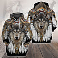 Wolf Native American 3D All Over Printed Unisex Shirt