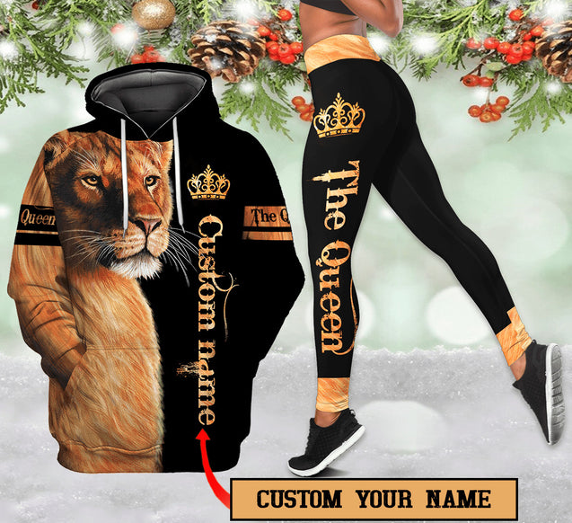 Custom Name Lion Queen 3D All Over Printed Shirt for Women