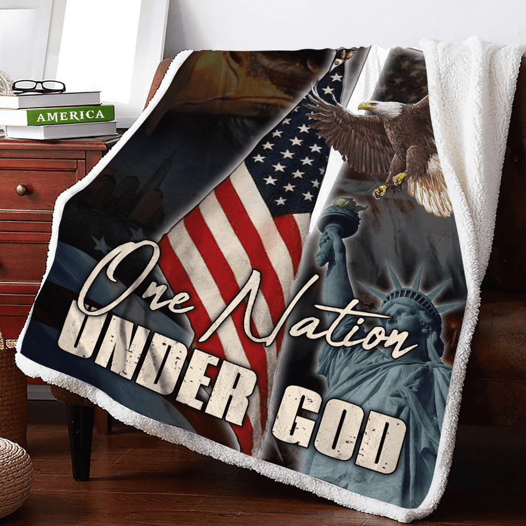 American - One Nation Under God 3D All Over Printed Blanket