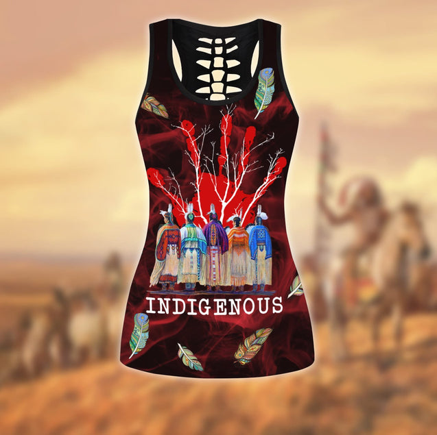 Native American 3D All Over Printed Legging + Hollow Tank