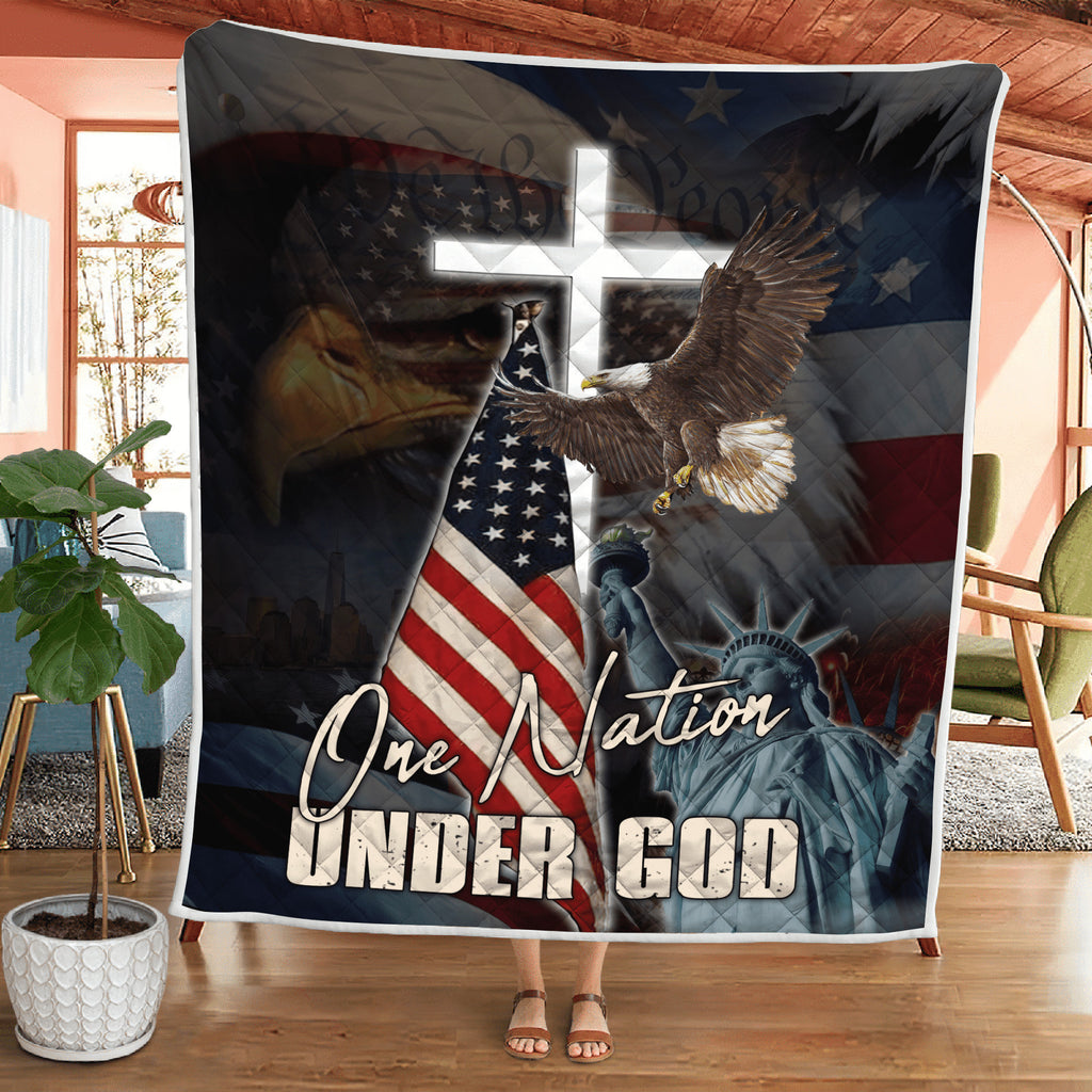 American - One Nation Under God 3D All Over Printed Quilt
