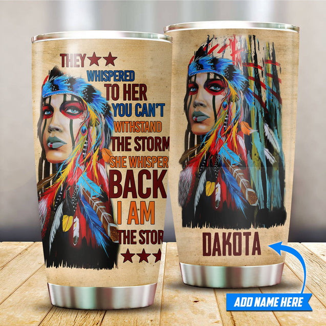 Customize Name Native American Steel Tumbler