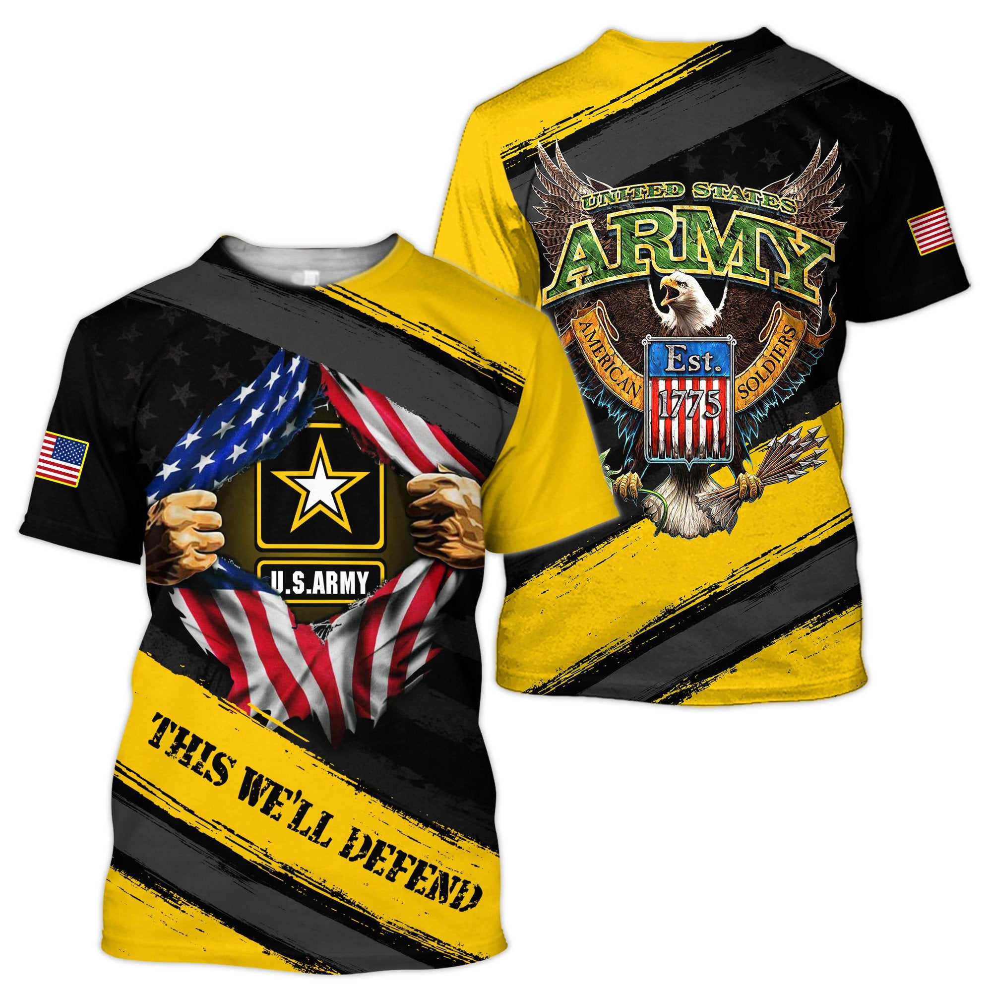 United States Army 3D All Over Printed Unisex Shirts
