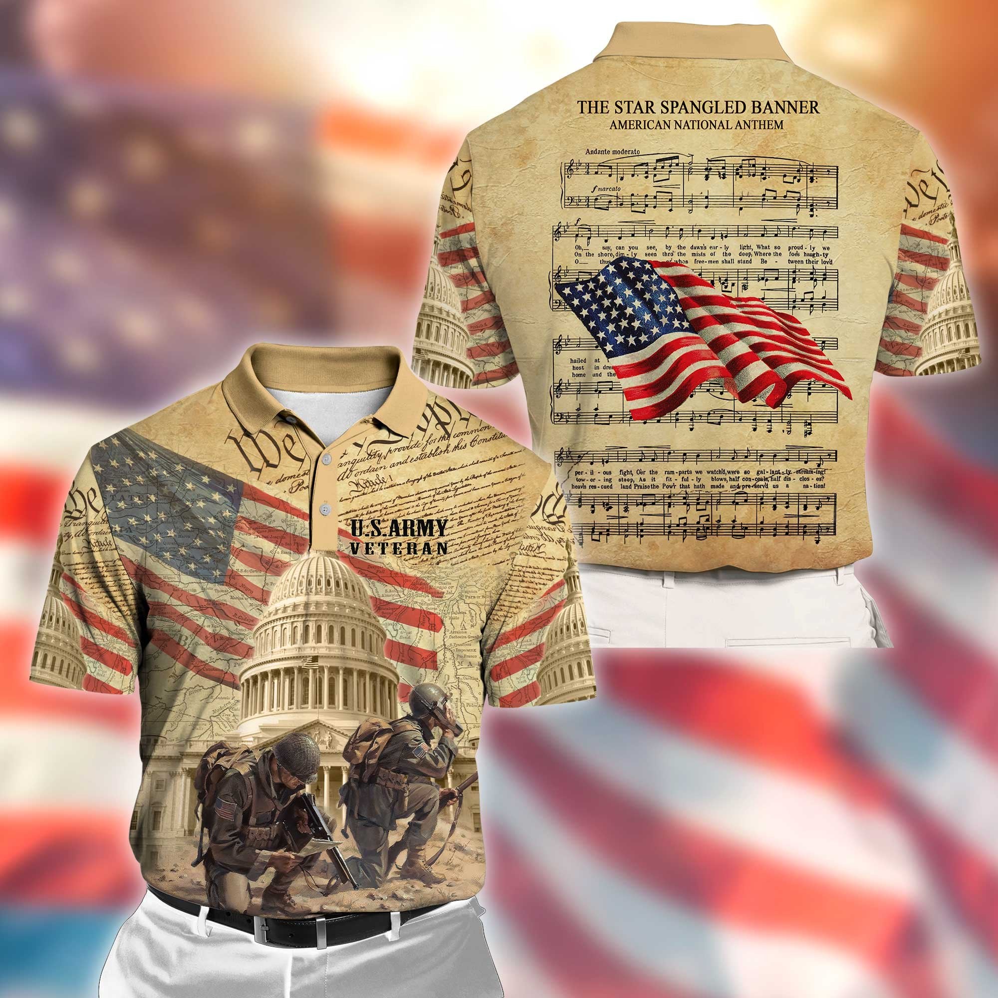 American U.S Army Veteran 3D All Over Printed Unisex Shirts