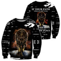 All Over Printed Beautiful Wolf King Hoodie MEI09122001-MEI