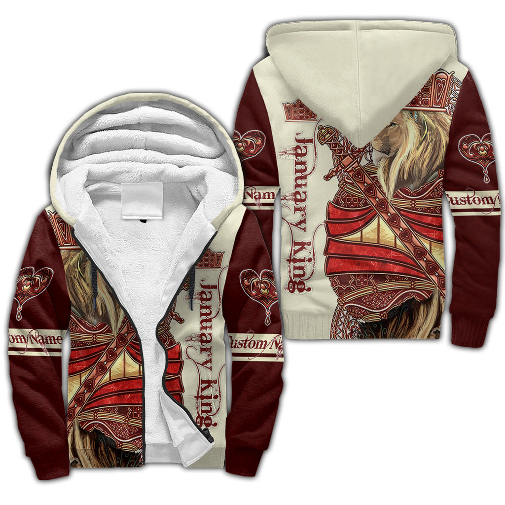 Custom Name January King Lion 3D All Over Printed Unisex Shirts