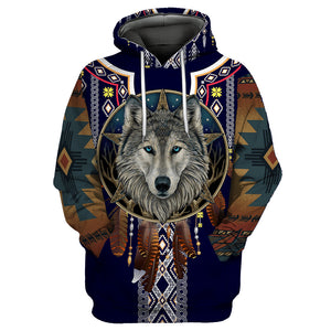 Wolf Native American 3D All Over Printed Unisex Shirts No 07