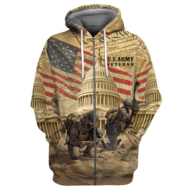 US Army Veteran 3D All Over Printed Unisex Shirts