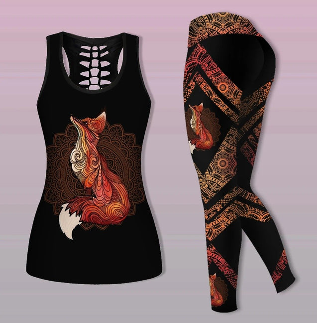 Lah Mandala Fox Combo Tank + Legging NNK030913-Apparel-NNK-S-S-Vibe Cosy™