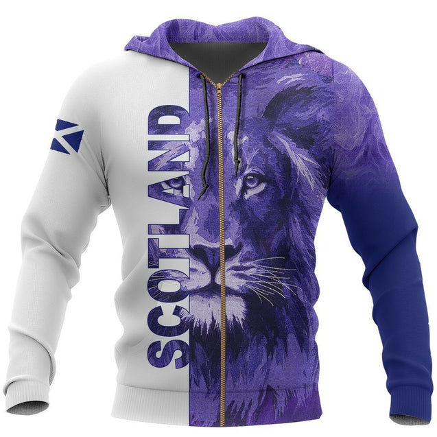 Scotland Lion Fire Hoodie-Apparel-HD09-Zip Hoodie-S-Vibe Cosy™