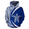 Hawaii Turtle Polynesian Hoodie - Circle Style White And Blue Color - AH - J9-ALL OVER PRINT ZIP HOODIES (P)-Phaethon-Zip-Up Hoodie-S-White And Blue-Vibe Cosy™