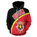 Belgium Hoodie Wave Flag Color TH90-Apparel-HD09-Zip Hoodie-S-Vibe Cosy™