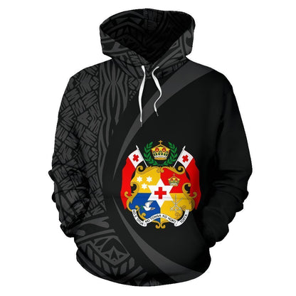 Tonga Coat Of Arms Polynesian Hoodie - Circle Style J1-Apparel-Phaethon-Hoodie-S-Vibe Cosy™