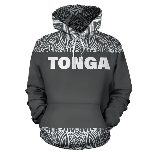 Tonga All Over Hoodie - Polynesian Grey And White - BN09-Apparel-Phaethon-Hoodie-S-Vibe Cosy™