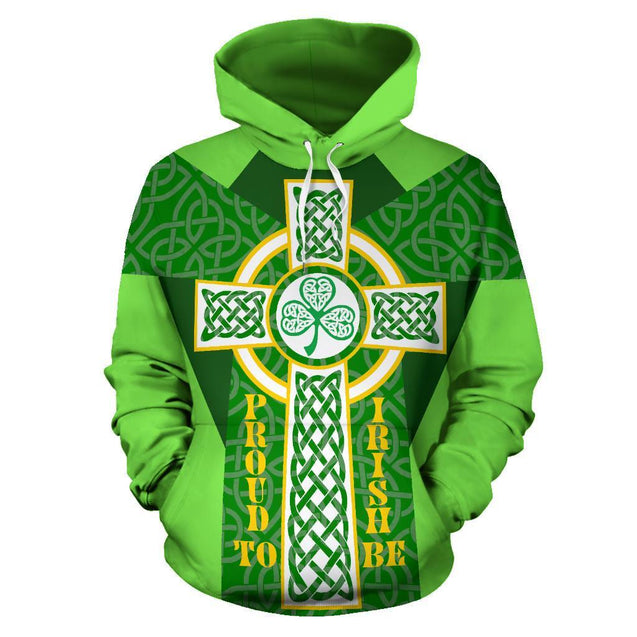 Irish Celtic Cross Shamrock 3D All Over Printed Shirts For Men and Women TT0127-Apparel-TT-Hoodie-S-Vibe Cosy™