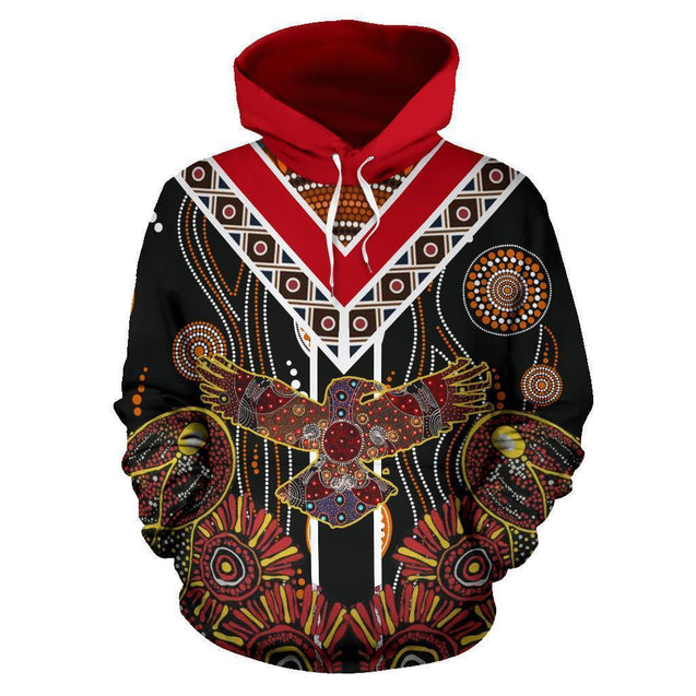 Australia Crow Aboriginal Hoodie-NNK1805-Apparel-PL8386-Hoodie-S-Vibe Cosy™