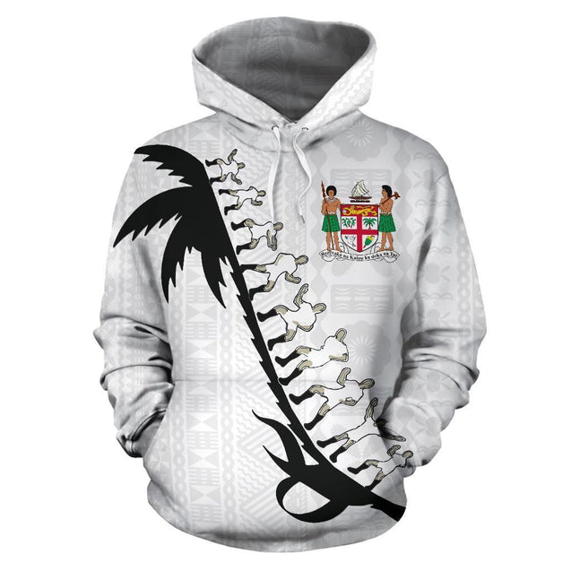 Fiji Cibi War Dance Hoodie White-Apparel-Khanh Arts-Hoodie-S-Vibe Cosy™