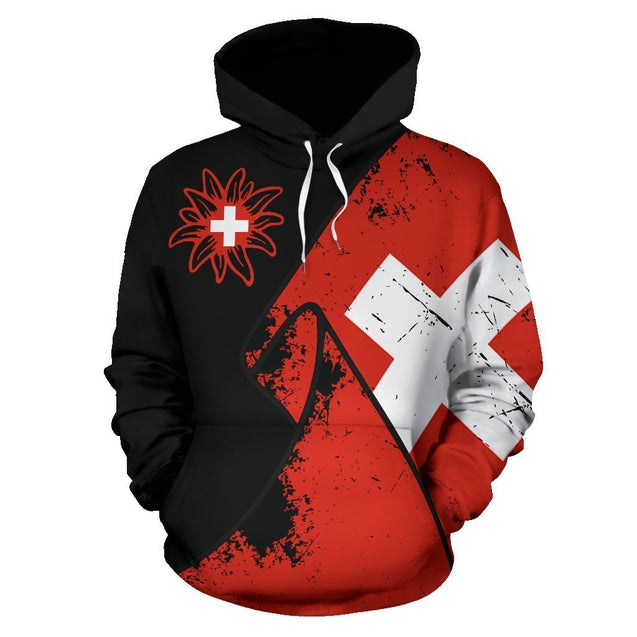 Switzerland Special Grunge Flag Pullover Hoodie NNK7-Apparel-NNK-Hoodie-S-Vibe Cosy™